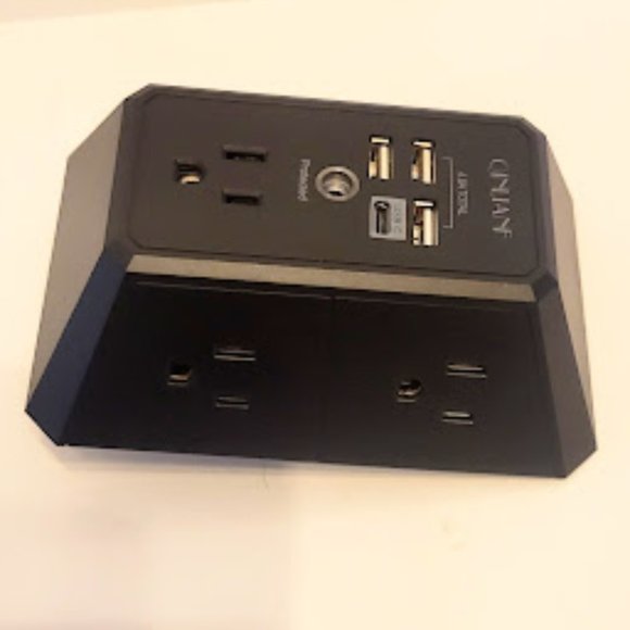USB Wall Charger, Surge Protector. Qinlianf 5 Outlet Extender with 4 USB Charger - Picture 2 of 4